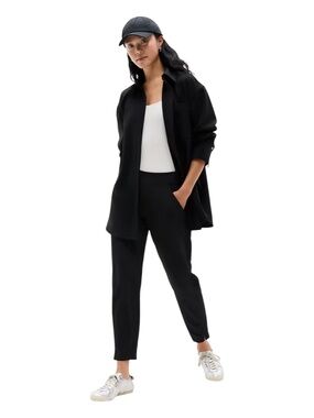 Athleta Brooklyn Ankle Pant Black Sz. 14T Slits Athleisure Loungewear Activewear